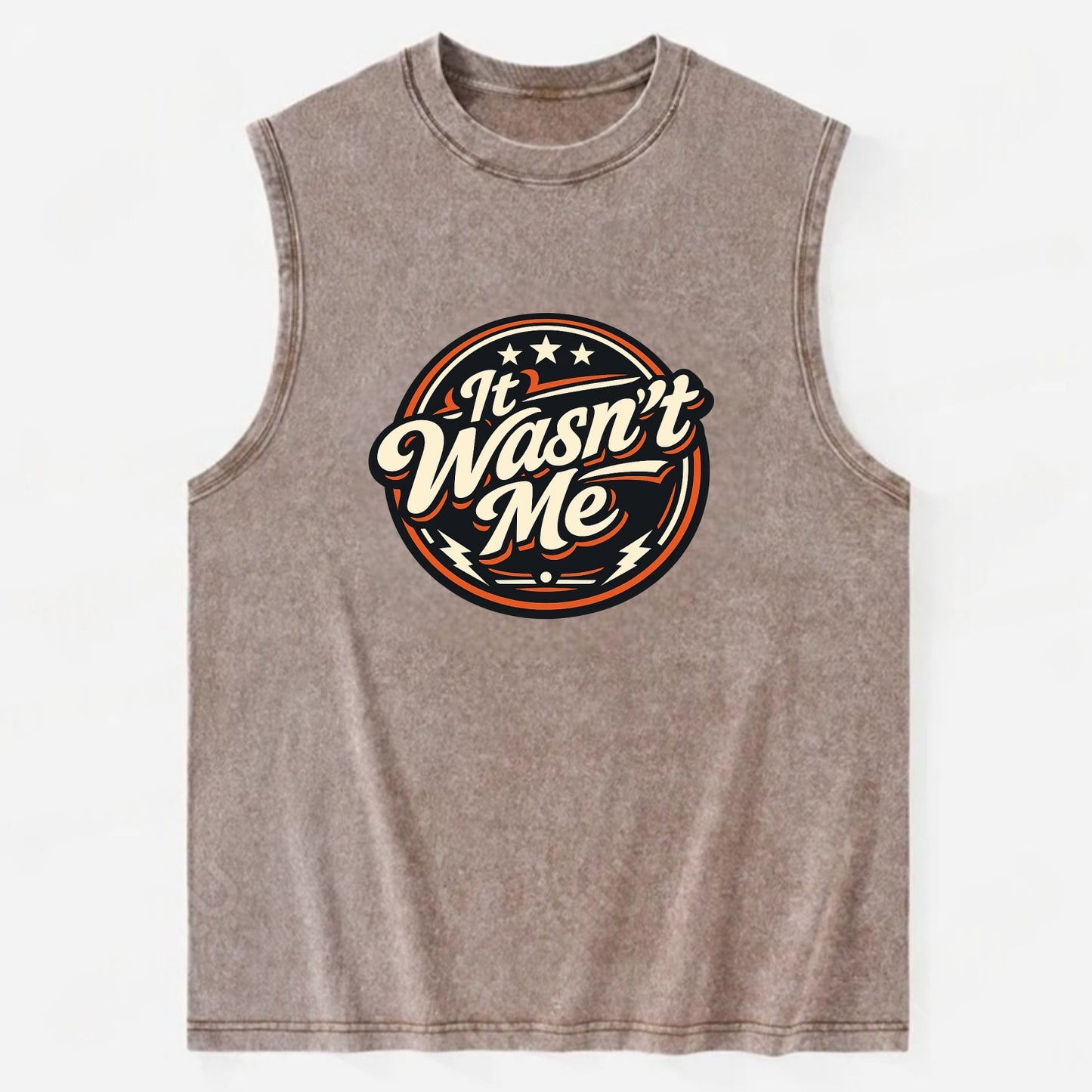 Unapologetic Rebel Emblem - Vintage Washed Tank - Brown