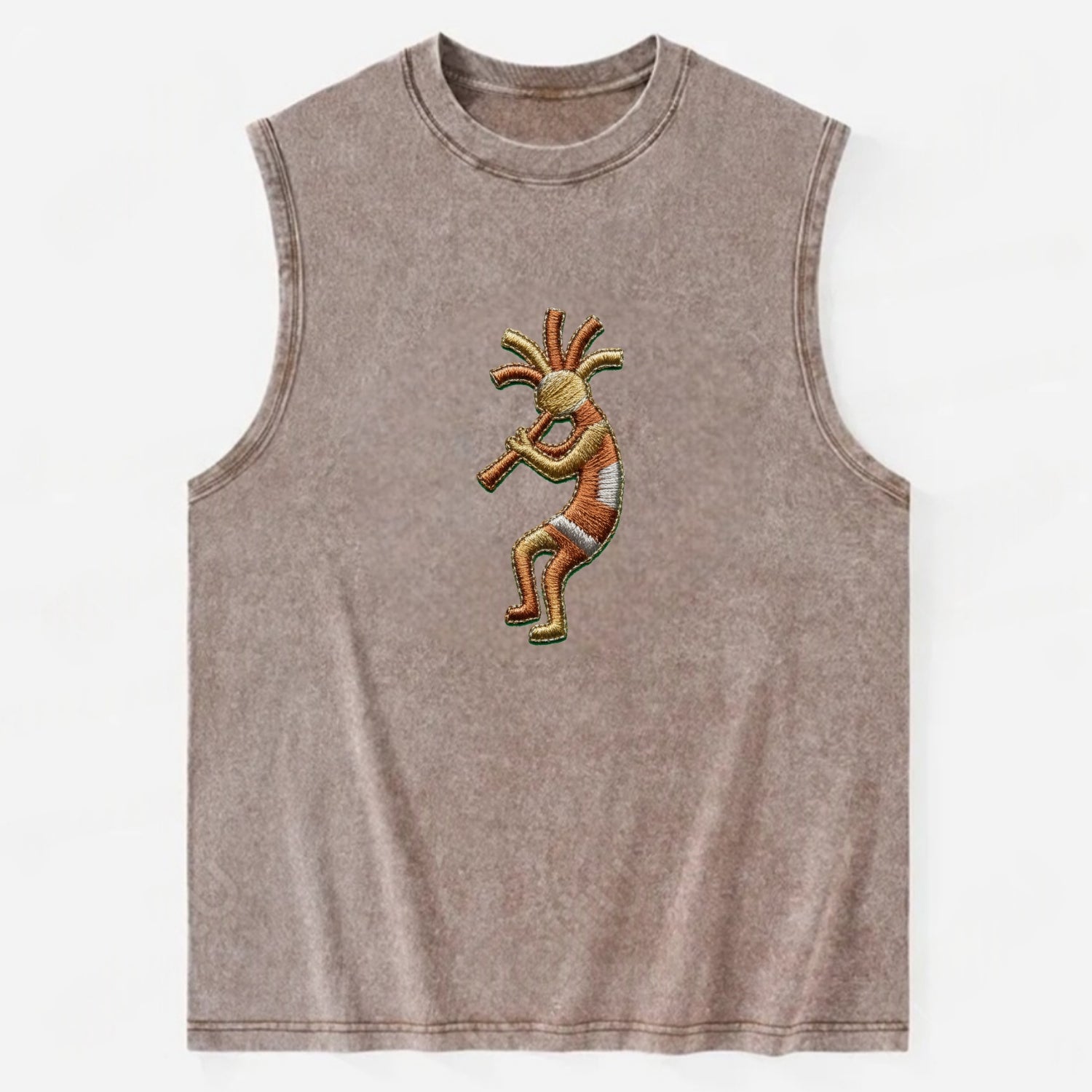 Kokopelli - Vintage Washed Tank - Brown