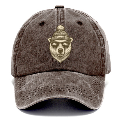 Winnipeg Polar Bear wearing Winnipeg bea - Classic Cap - Brown