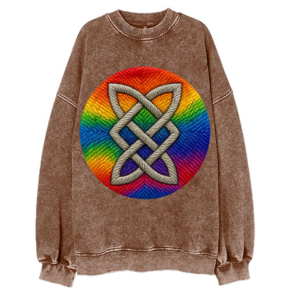 Celtic Shield Knot  - Vintage Sweatshirt - Brown