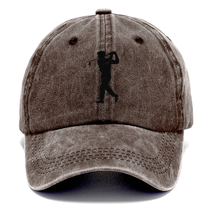 Golfer perfect swing follow-through - Classic Cap - Brown