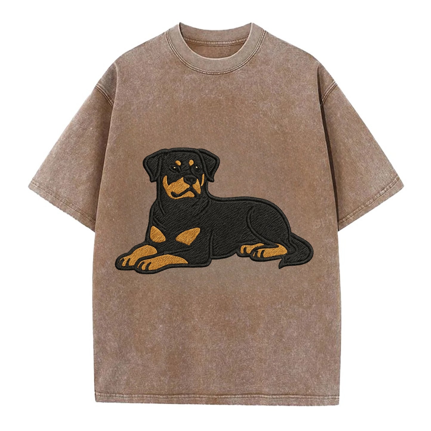 Rottweiler - Black and tan relaxed lying Vintage T-shirt - Brown