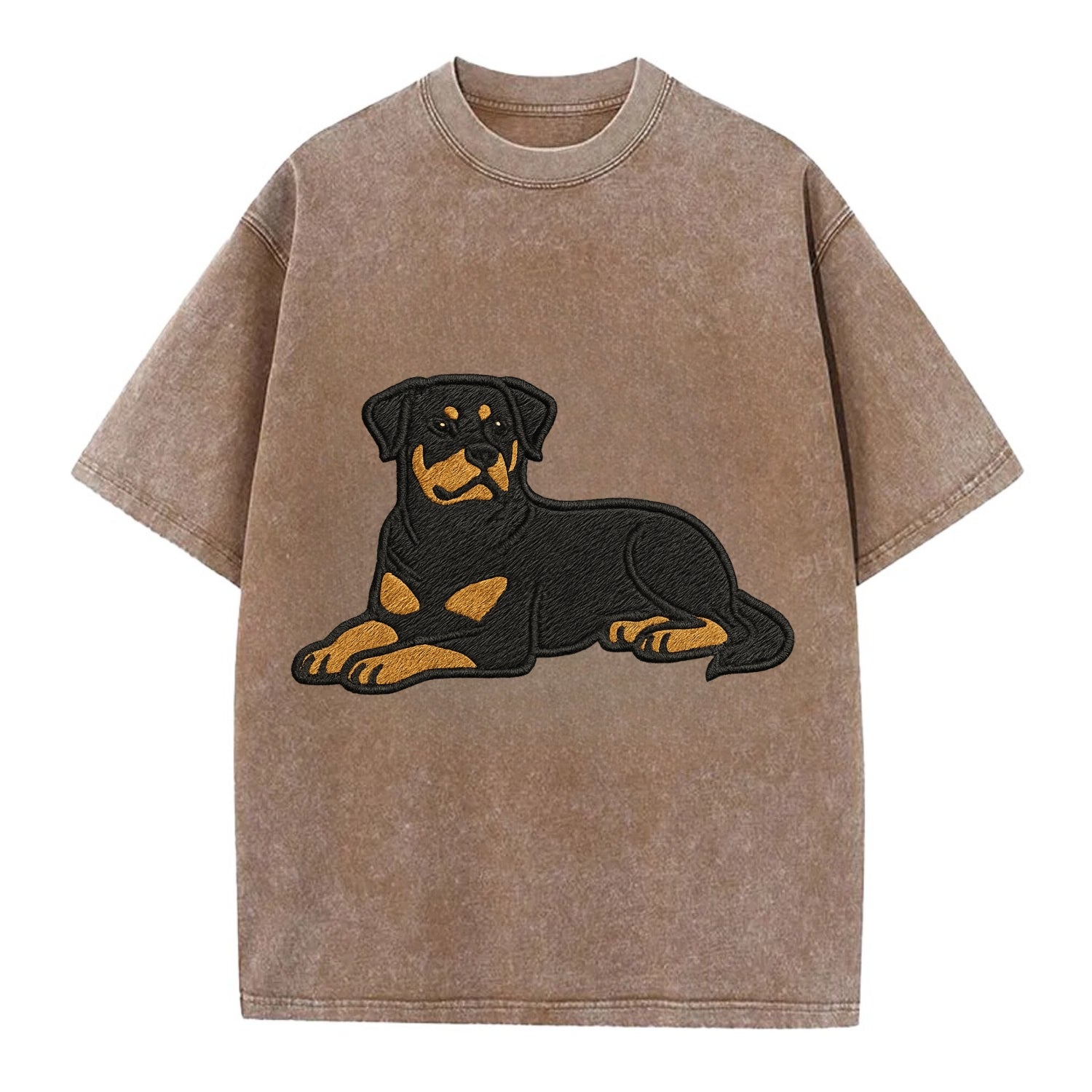 Rottweiler - Black and tan relaxed lying Vintage T-shirt - Brown