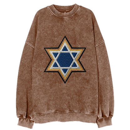 Star of David - Vintage Sweatshirt - Brown