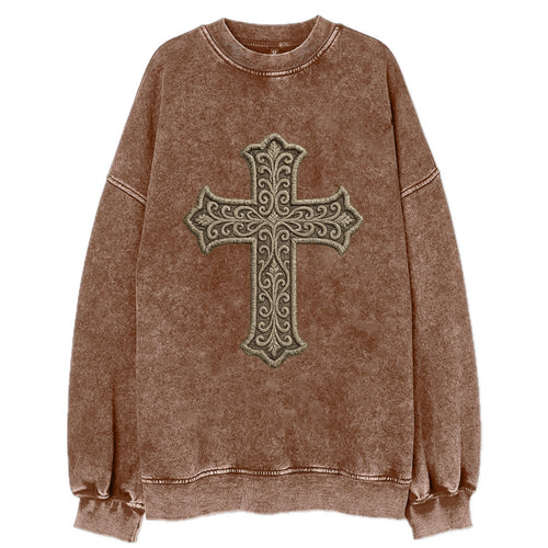 Filigree Cross  - Vintage Sweatshirt
