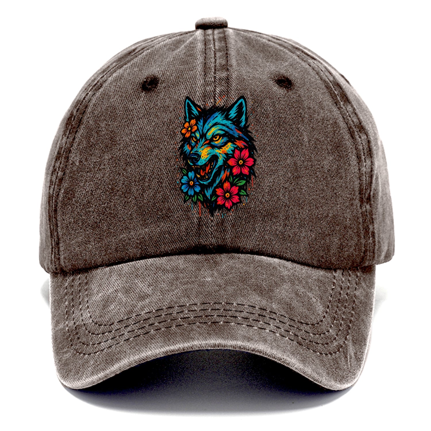 Floral Wolf Garden  - Classic Cap - Brown