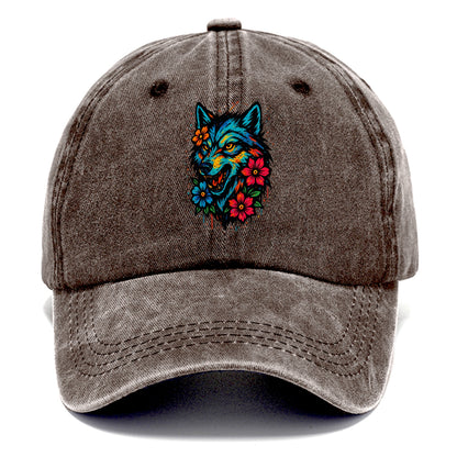 Floral Wolf Garden  - Classic Cap - Brown