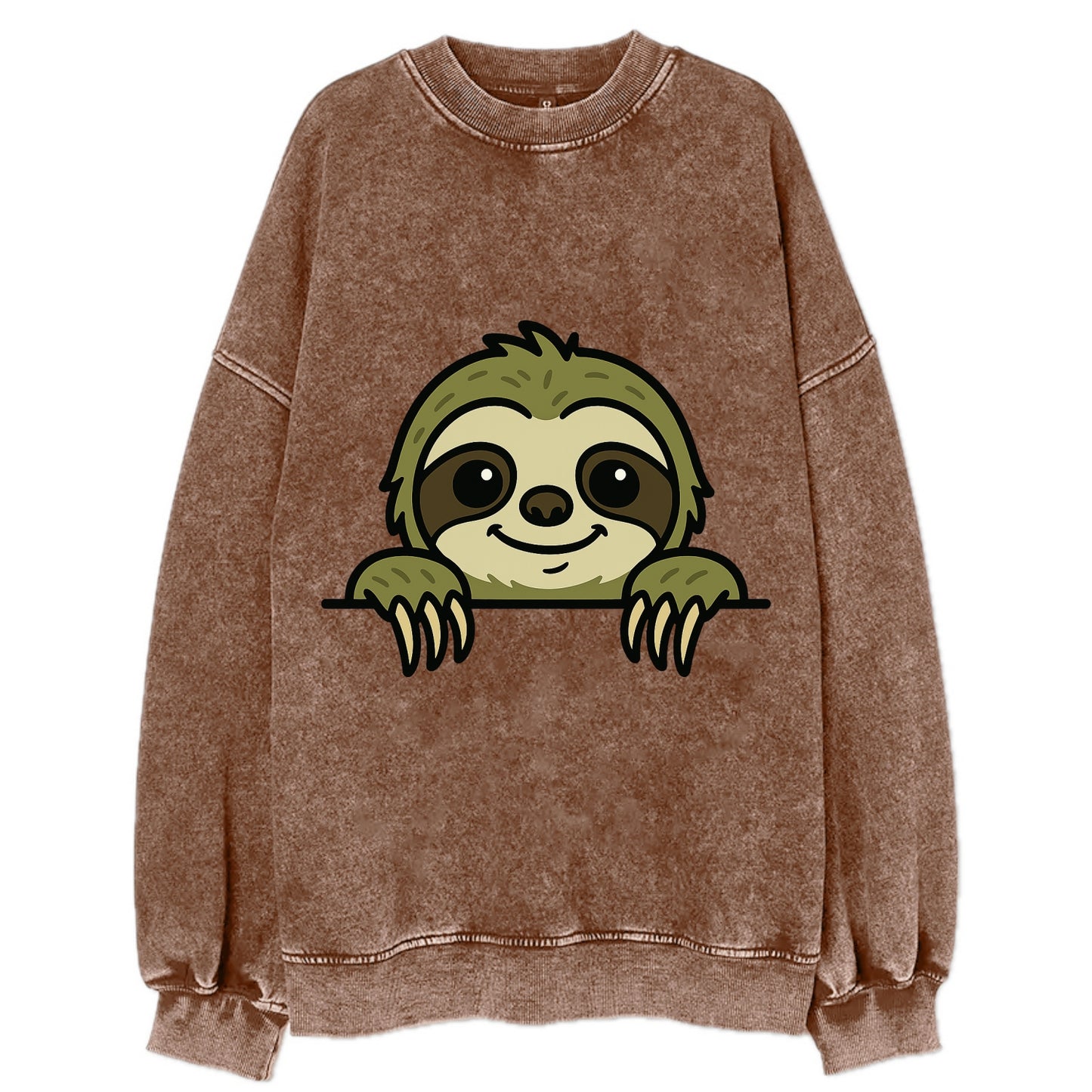 Sloth  - Vintage Sweatshirt - Brown
