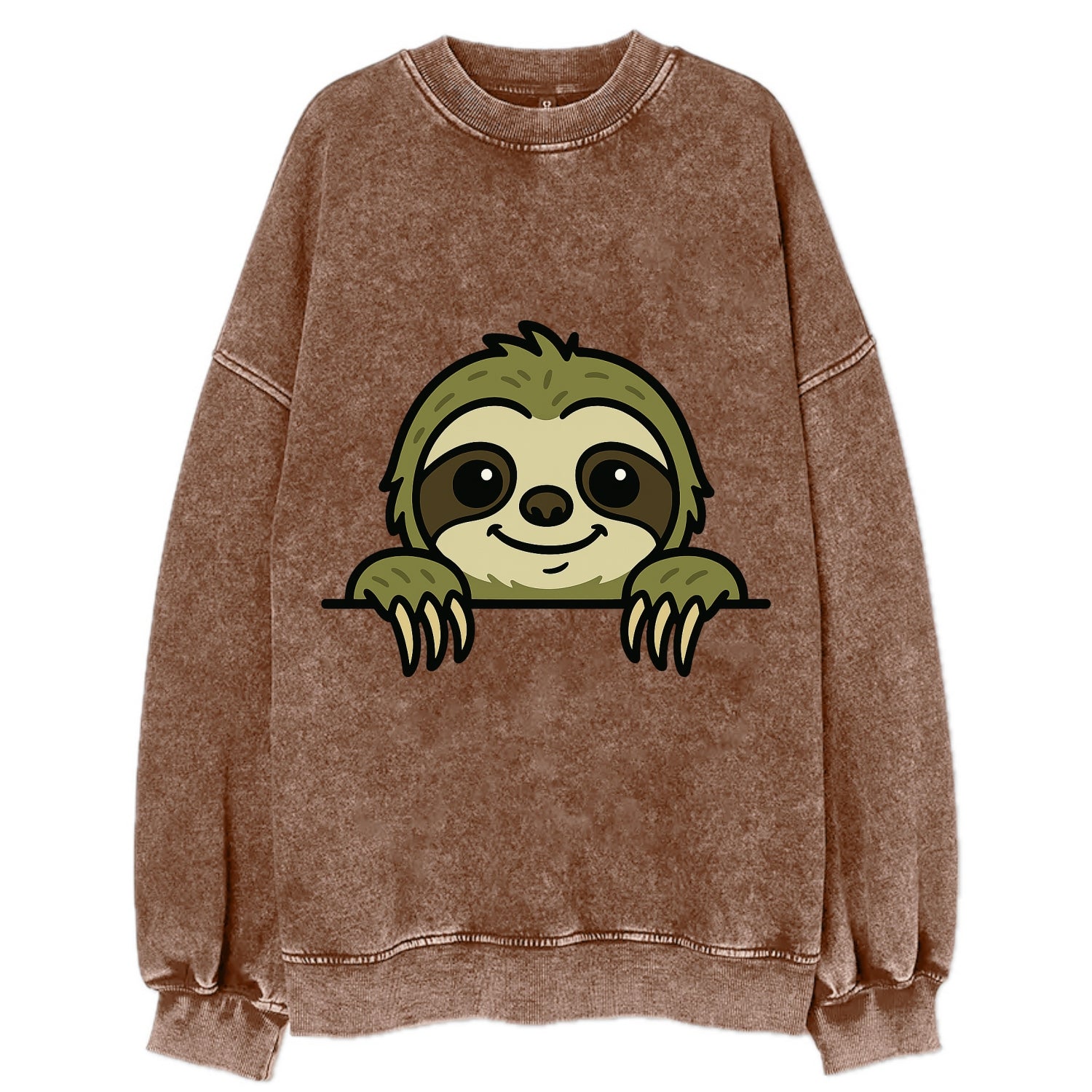 Sloth  - Vintage Sweatshirt - Brown