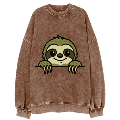 Sloth  - Vintage Sweatshirt - Brown