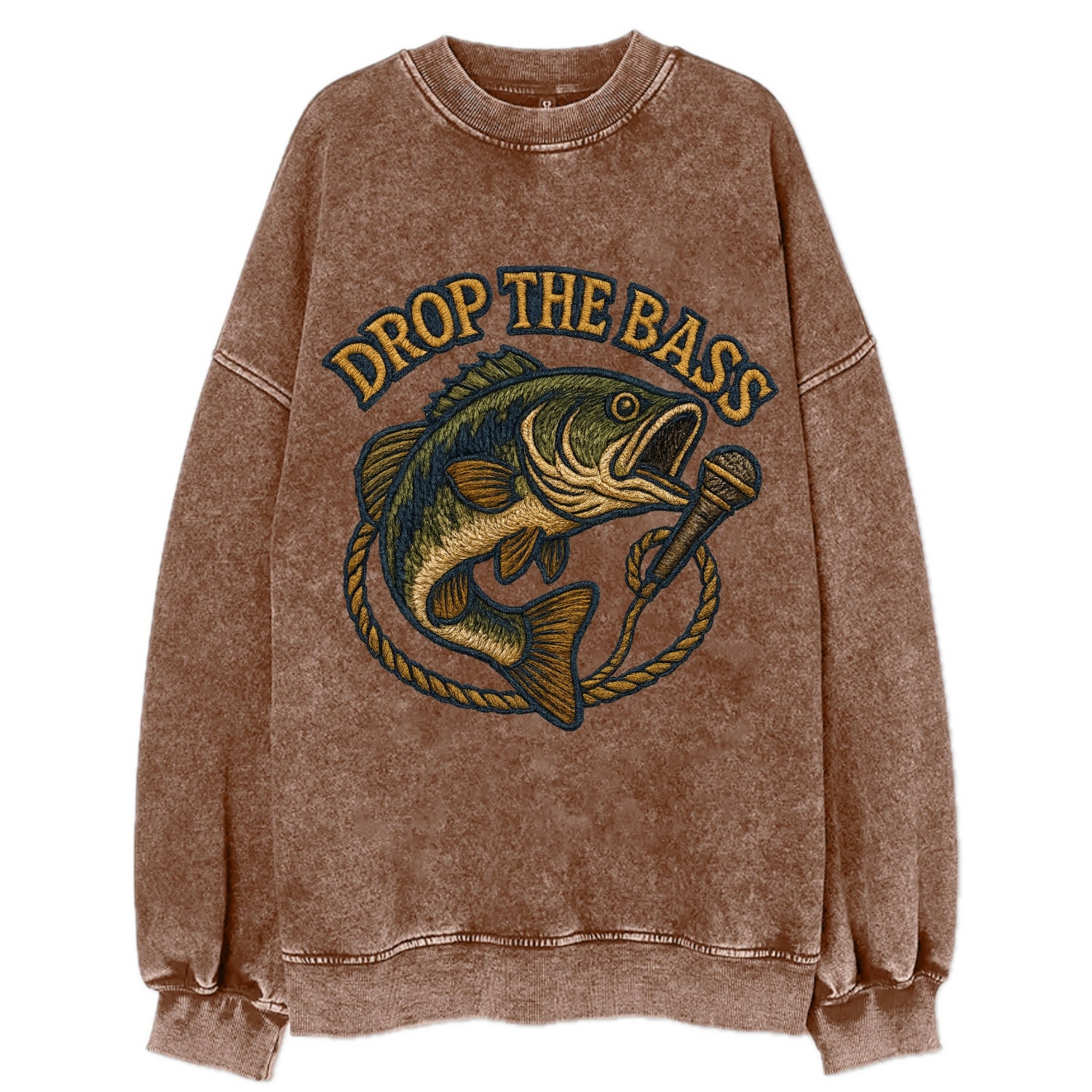 Drop The Bass  - Vintage Sweatshirt - Brown