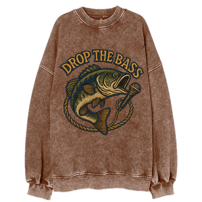 Drop The Bass  - Vintage Sweatshirt - Brown