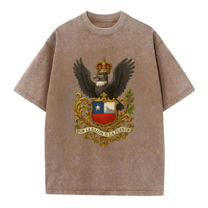 Chile Andean Condor Emblem  - Vintage T-shirt - Brown