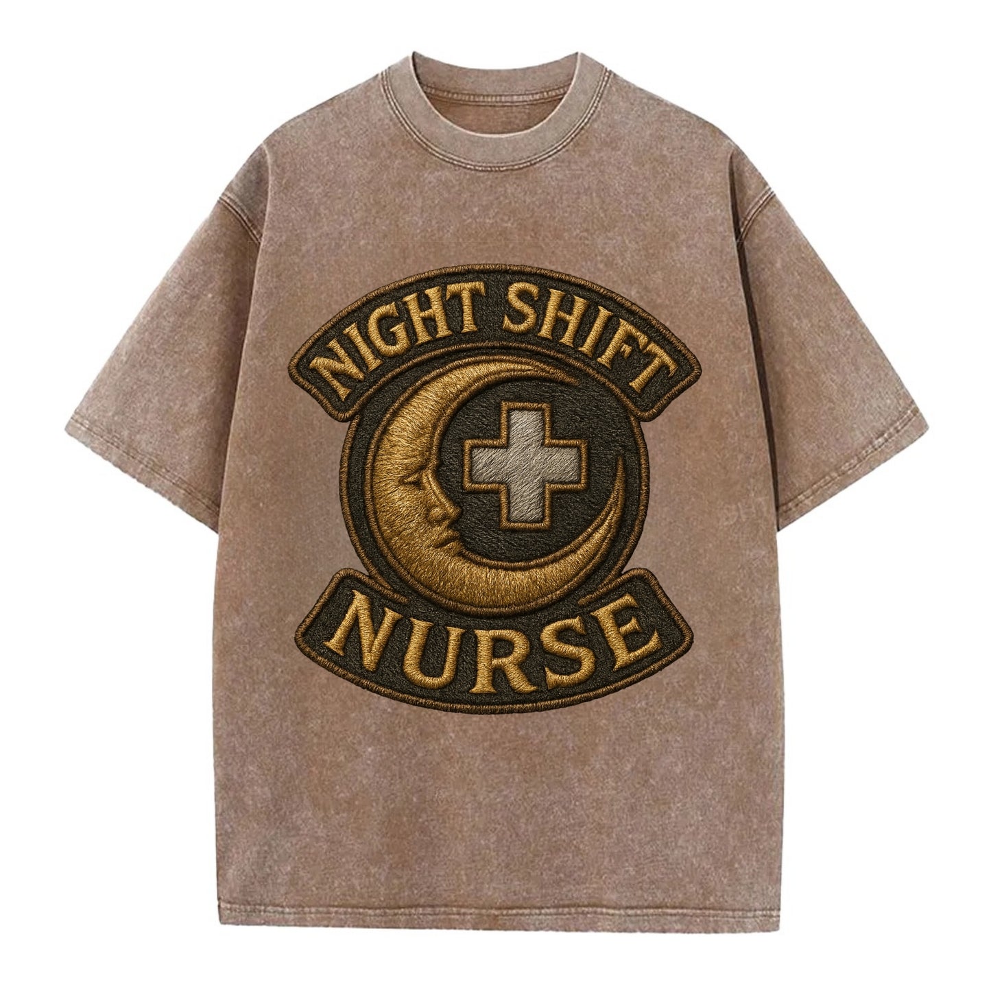 Night Shift Nurse  - Vintage T-shirt - Brown