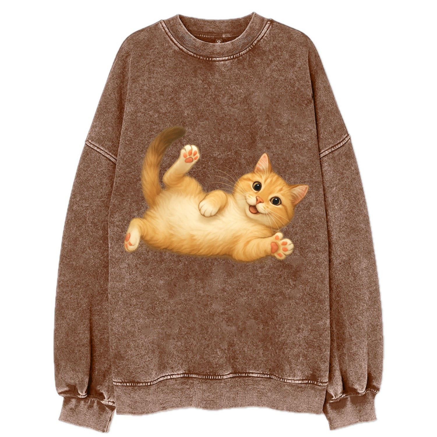 Therapy Cat  - Vintage Sweatshirt - Brown