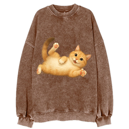 Therapy Cat  - Vintage Sweatshirt - Brown