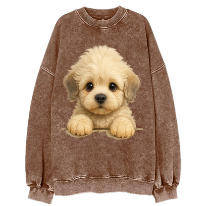 Dandie Dinmont Terrier  - Vintage Sweatshirt - Brown