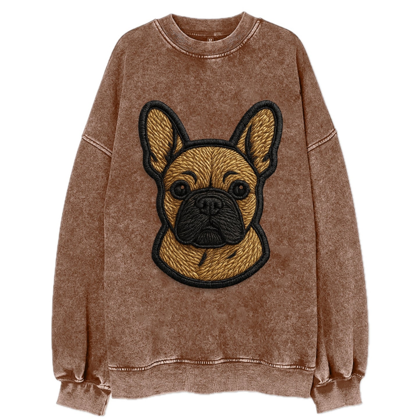French Bulldog - Modern streetwear style - Vintage Sweatshirt - Brown