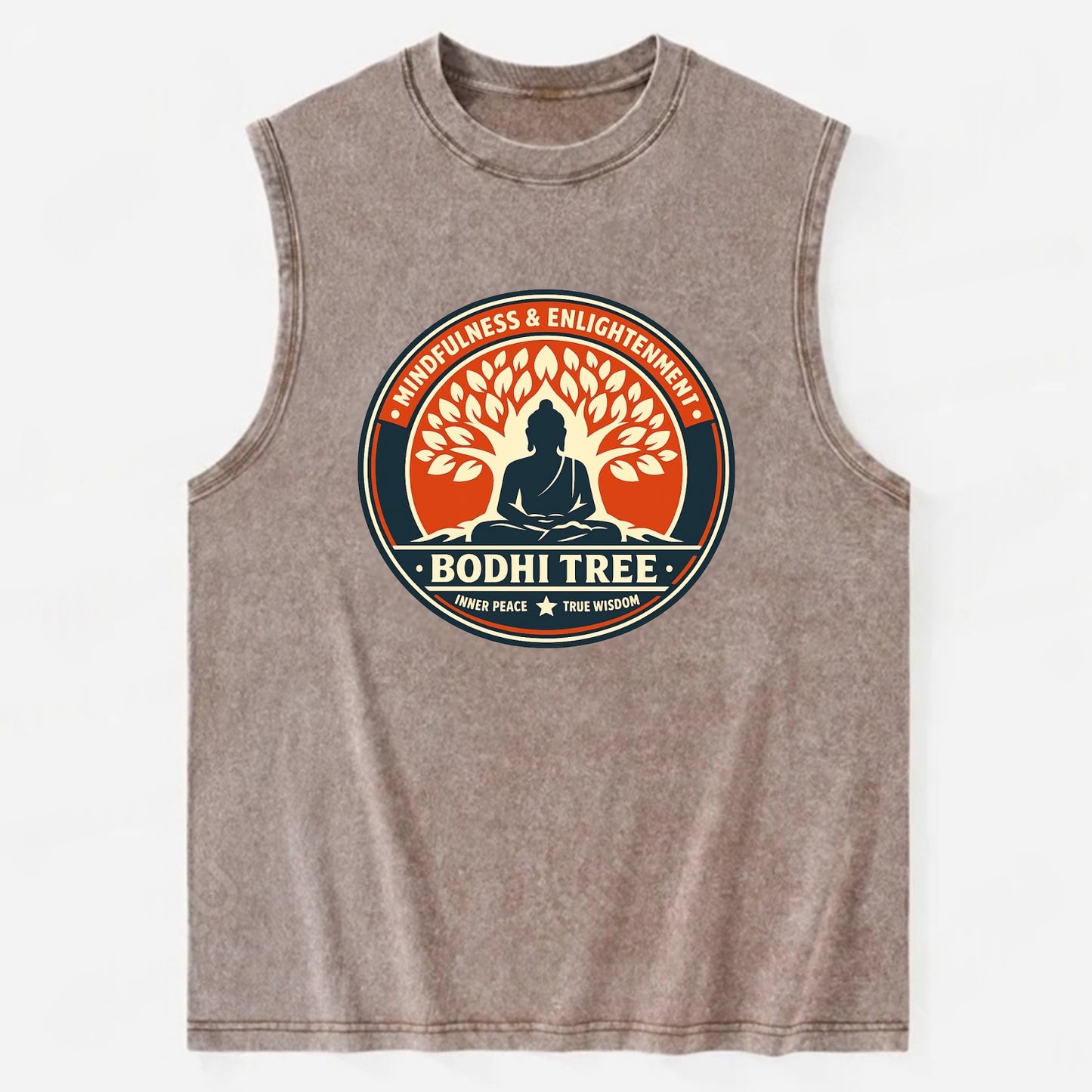 Zen Harmony Emblem - Vintage Washed Tank - Brown