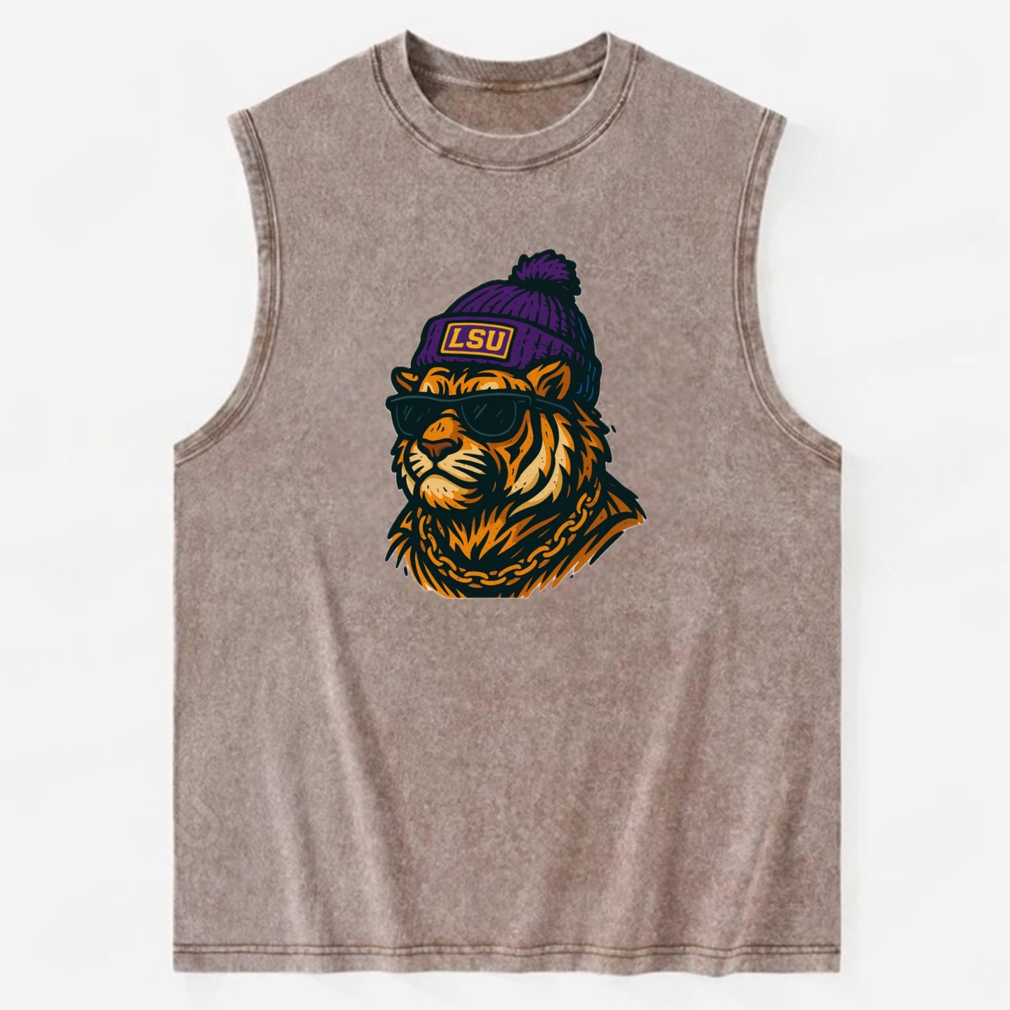LSU Mike Tiger - Vintage Washed Tank - Brown