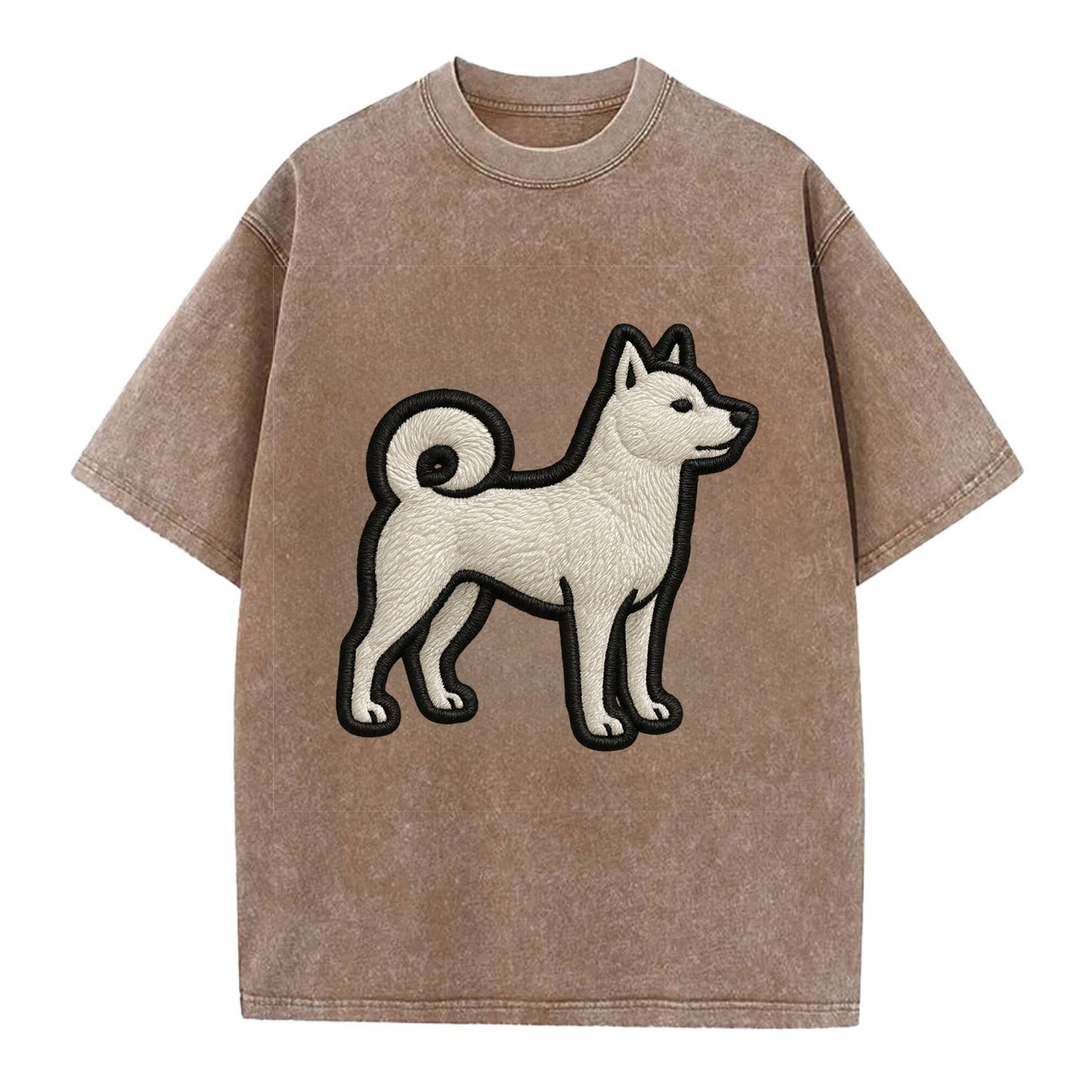 Kishu Ken - Contemporary white hunter de - Vintage T-shirt - Brown