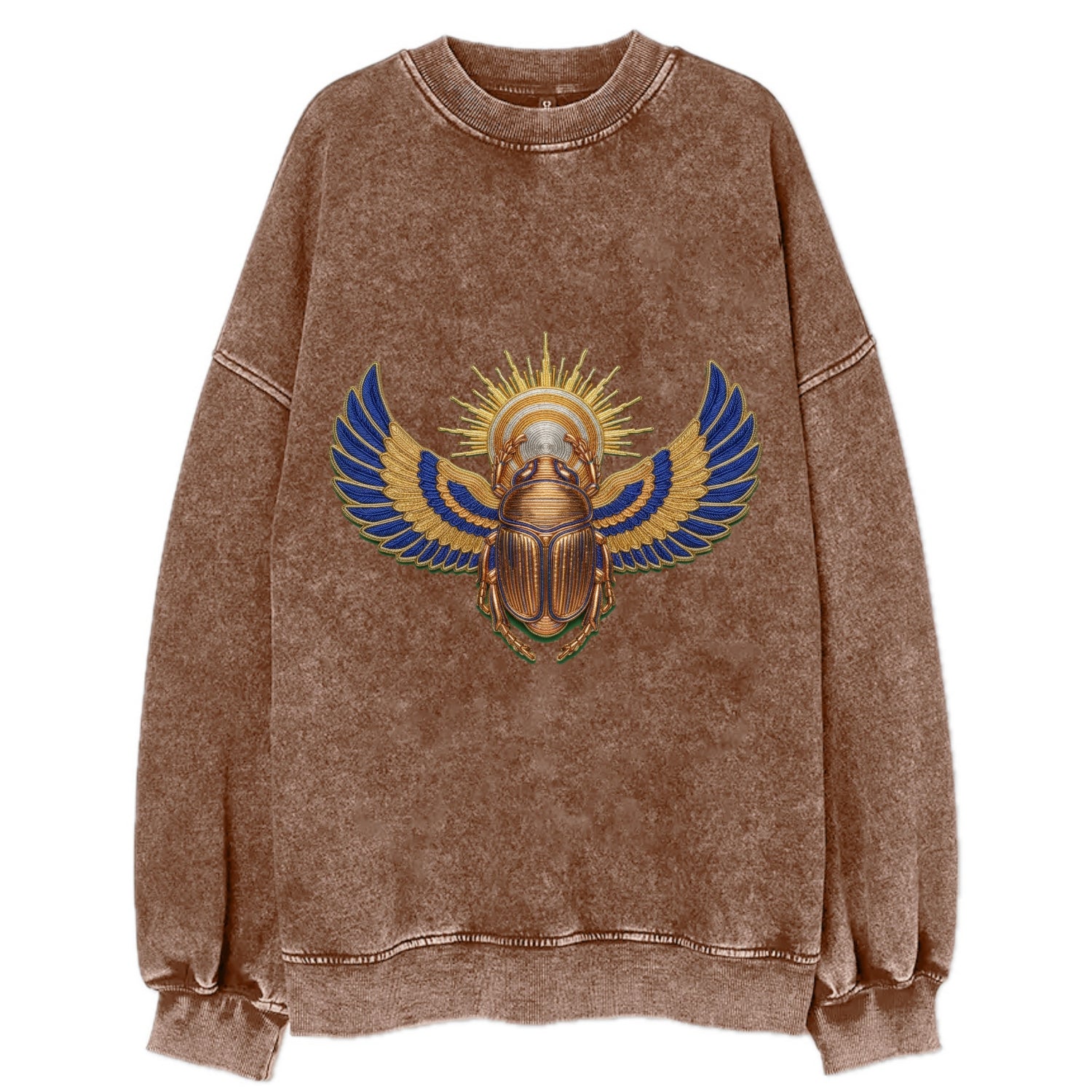 Winged Scarab - Vintage Sweatshirt - Brown