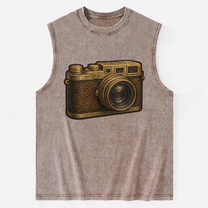 Film Camera  - Vintage Washed Tank - Brown