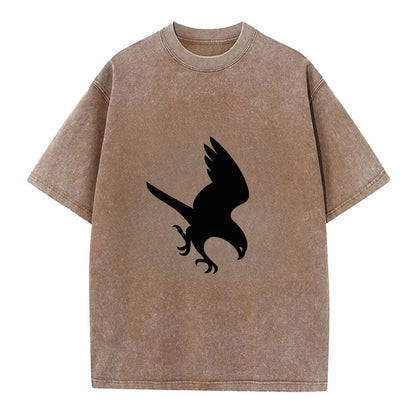 Hawk diving for prey - Vintage T-shirt - Brown