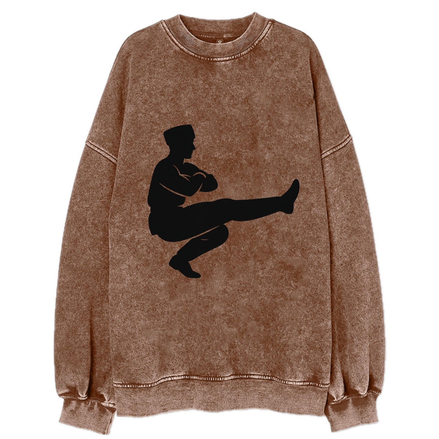 Russian Cossack dancer squat kick - Vintage Sweatshirt - Brown