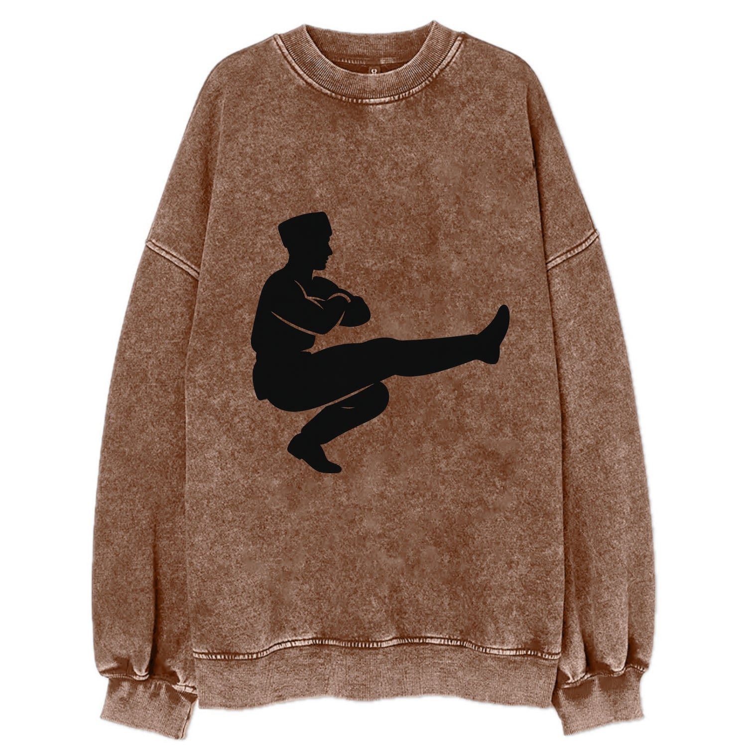 Russian Cossack dancer squat kick - Vintage Sweatshirt - Brown