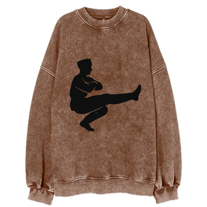 Russian Cossack dancer squat kick - Vintage Sweatshirt - Brown