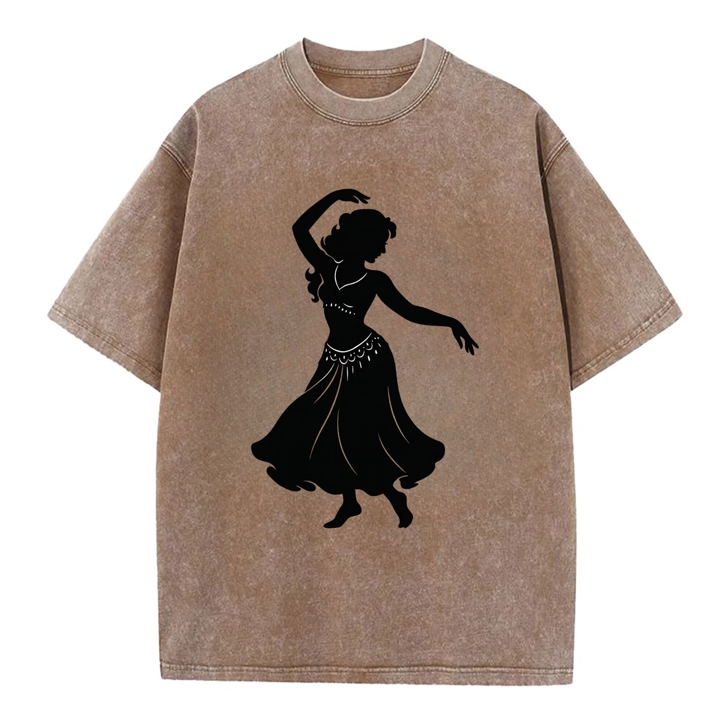 Belly dancer graceful gesture - Vintage T-shirt - Brown