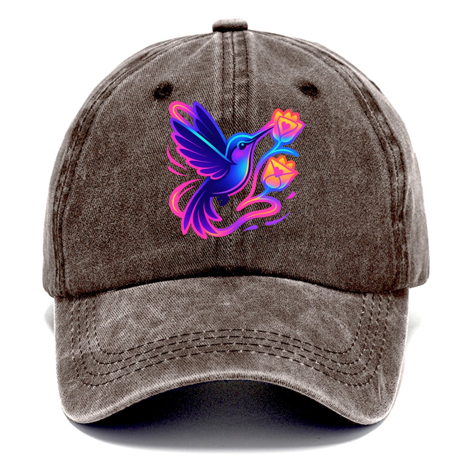 Hummingbird delivering miniature love letters tucked inside flower envelopes - Classic Cap - Brown