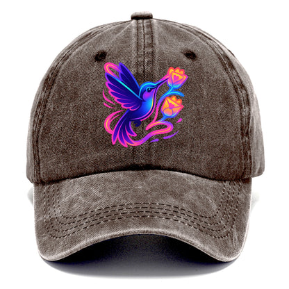 Hummingbird delivering miniature love letters tucked inside flower envelopes - Classic Cap - Brown