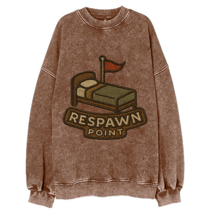 Respawn Point  - Vintage Sweatshirt - Brown
