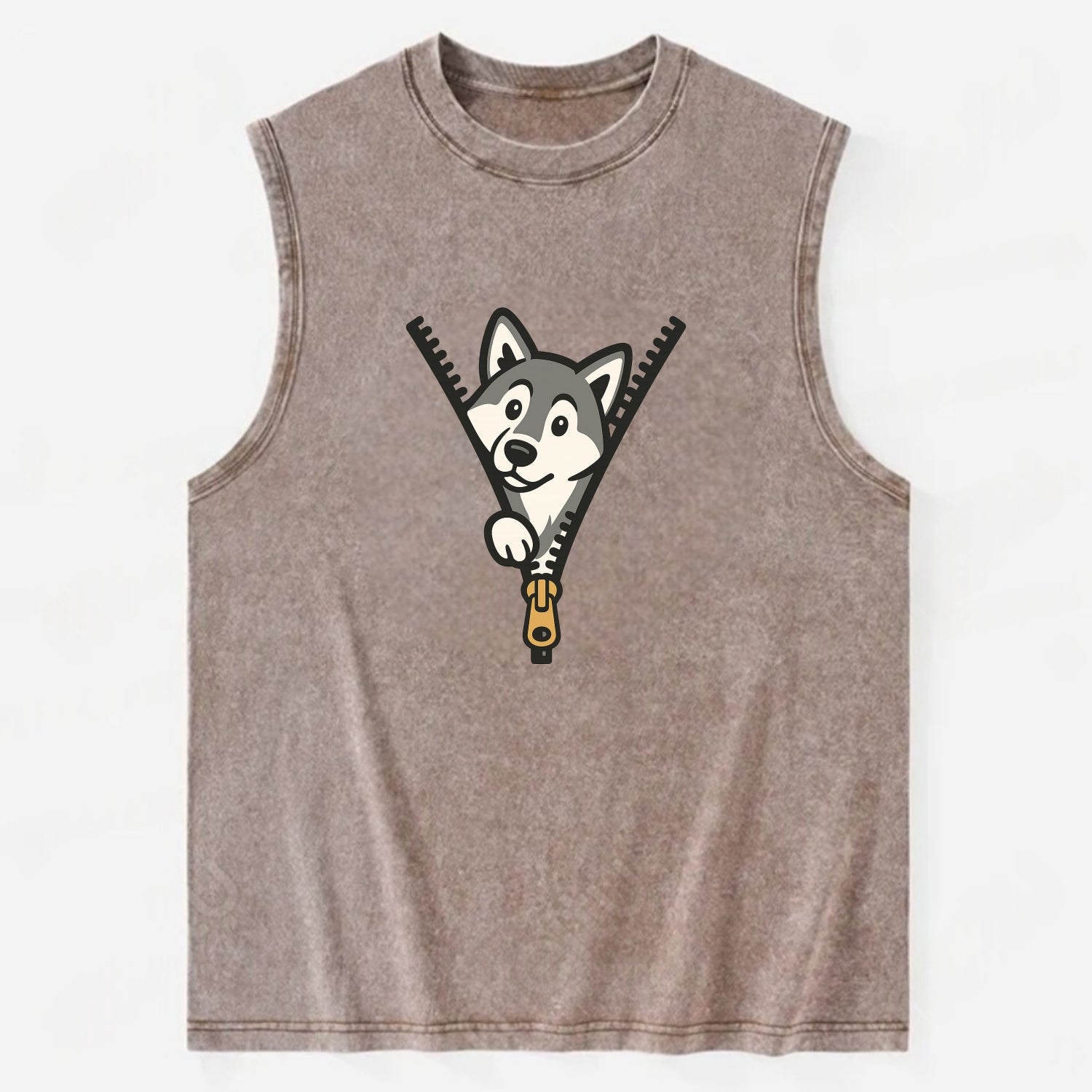 Alaskan Malamute - Vintage Washed Tank - Brown