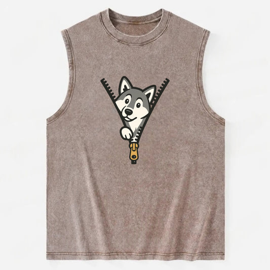Alaskan Malamute - Vintage Washed Tank - Brown