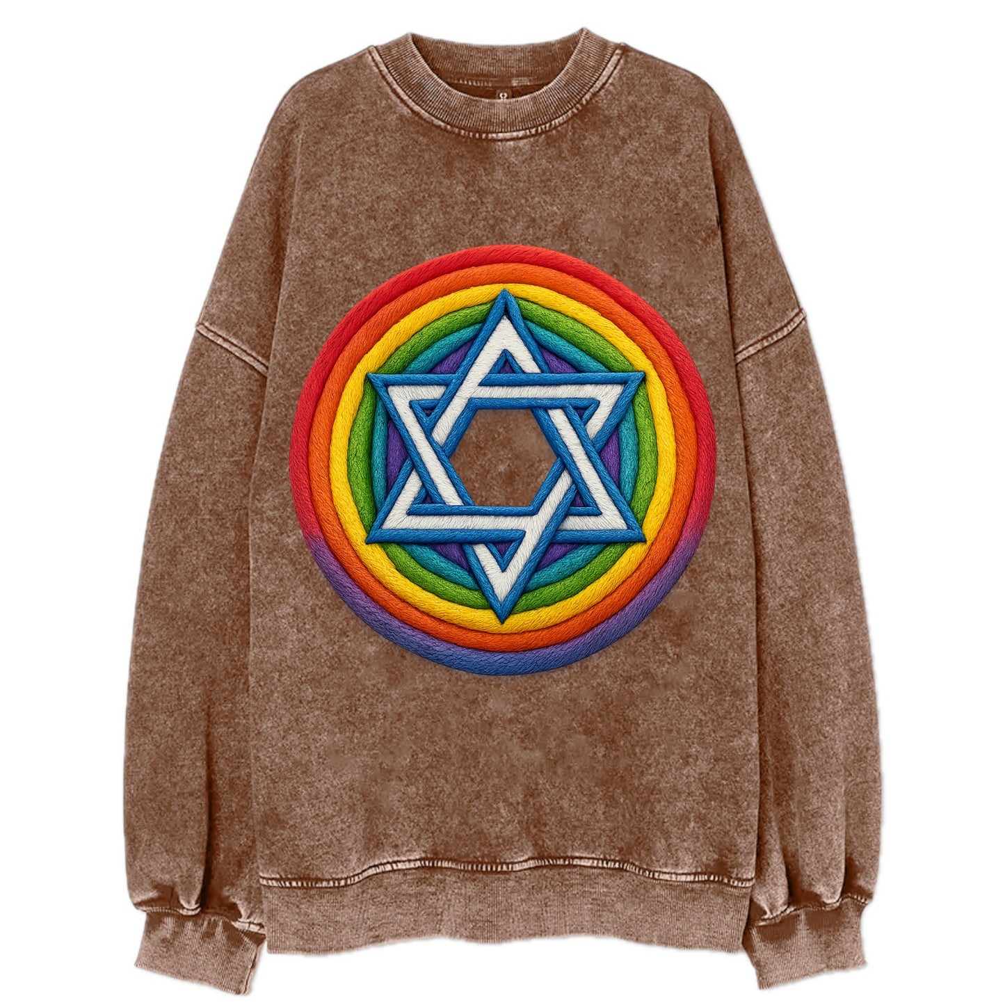 Star of David  - Vintage Sweatshirt - Brown