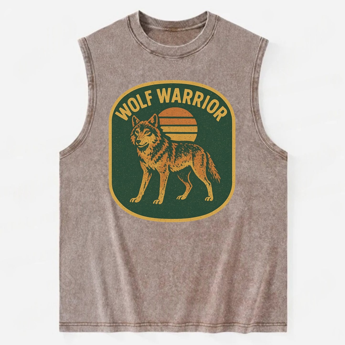 Wolf Warrior  - Vintage Washed Tank - Brown