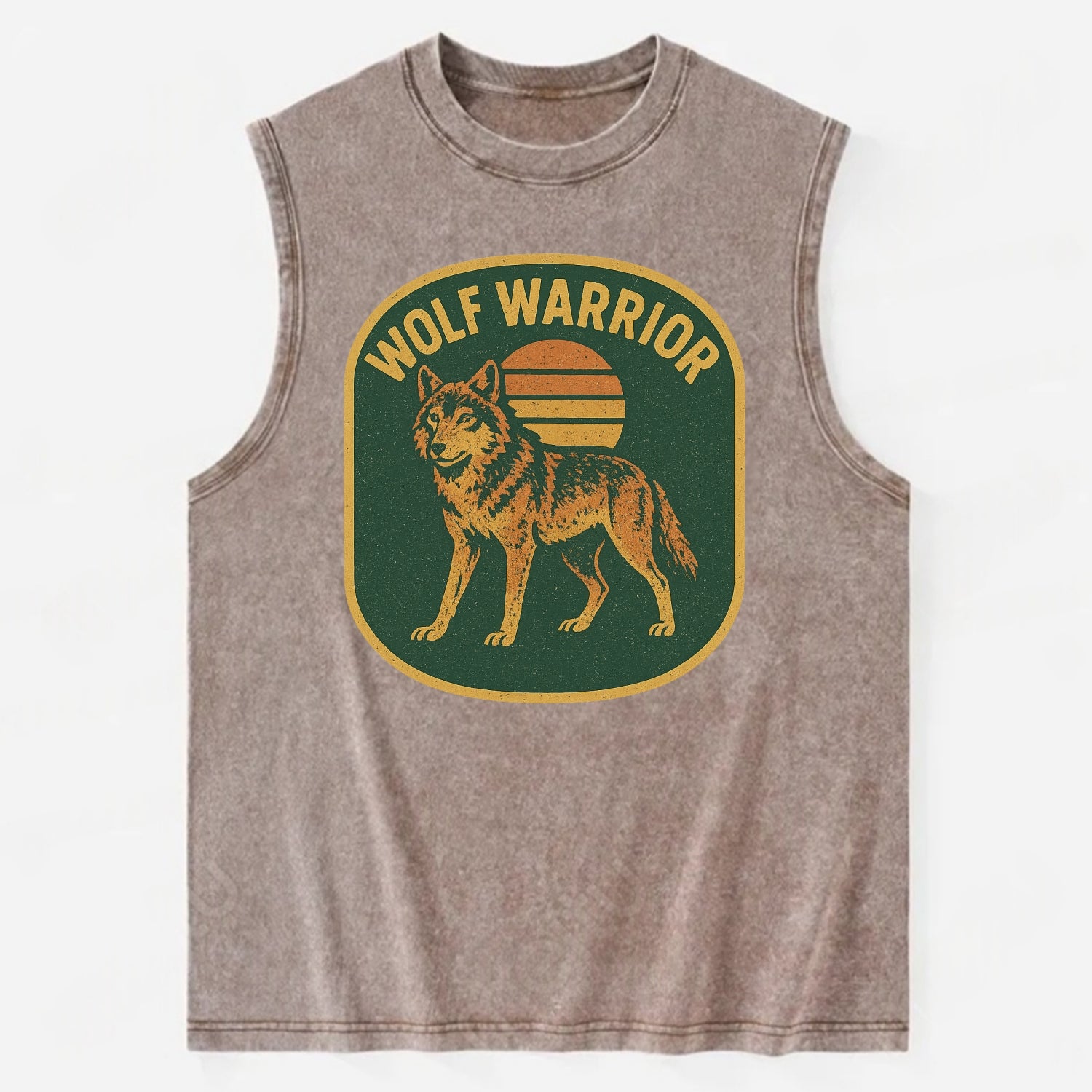 Wolf Warrior  - Vintage Washed Tank - Brown