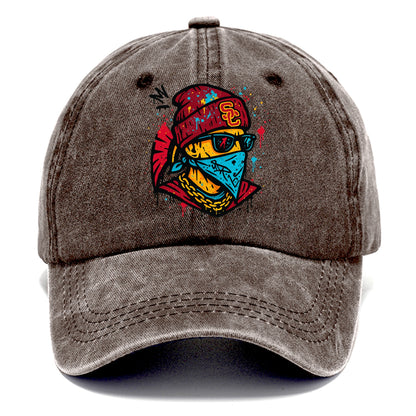 Los Angeles Trojan wearing USC beanie with SC patch - Classic Cap - Brown