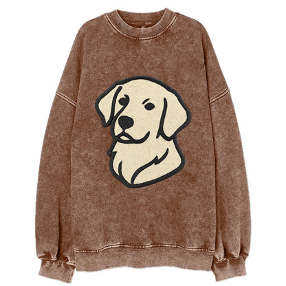 Golden Retriever - Head tilt curious pos Vintage Sweatshirt - Brown