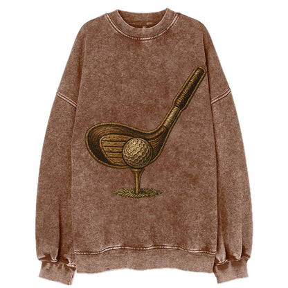 Golf Club and Ball  - Vintage Sweatshirt - Brown