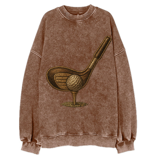 Golf Club and Ball  - Vintage Sweatshirt - Brown
