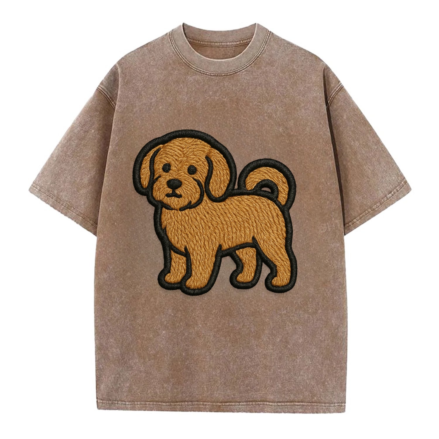 Havanese - Contemporary small dog design - Vintage T-shirt - Brown