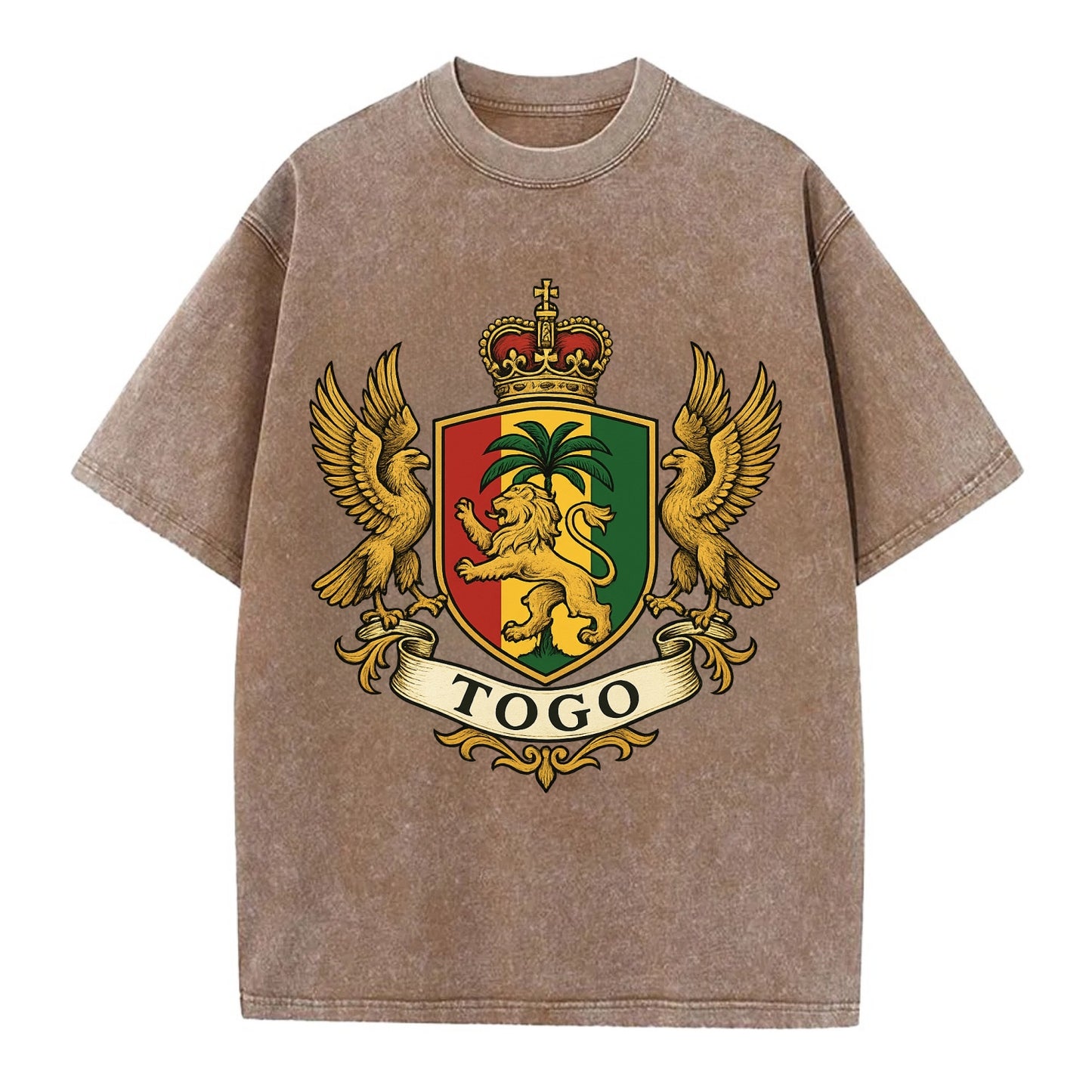Togo Heritage Badge  - Vintage T-shirt - Brown