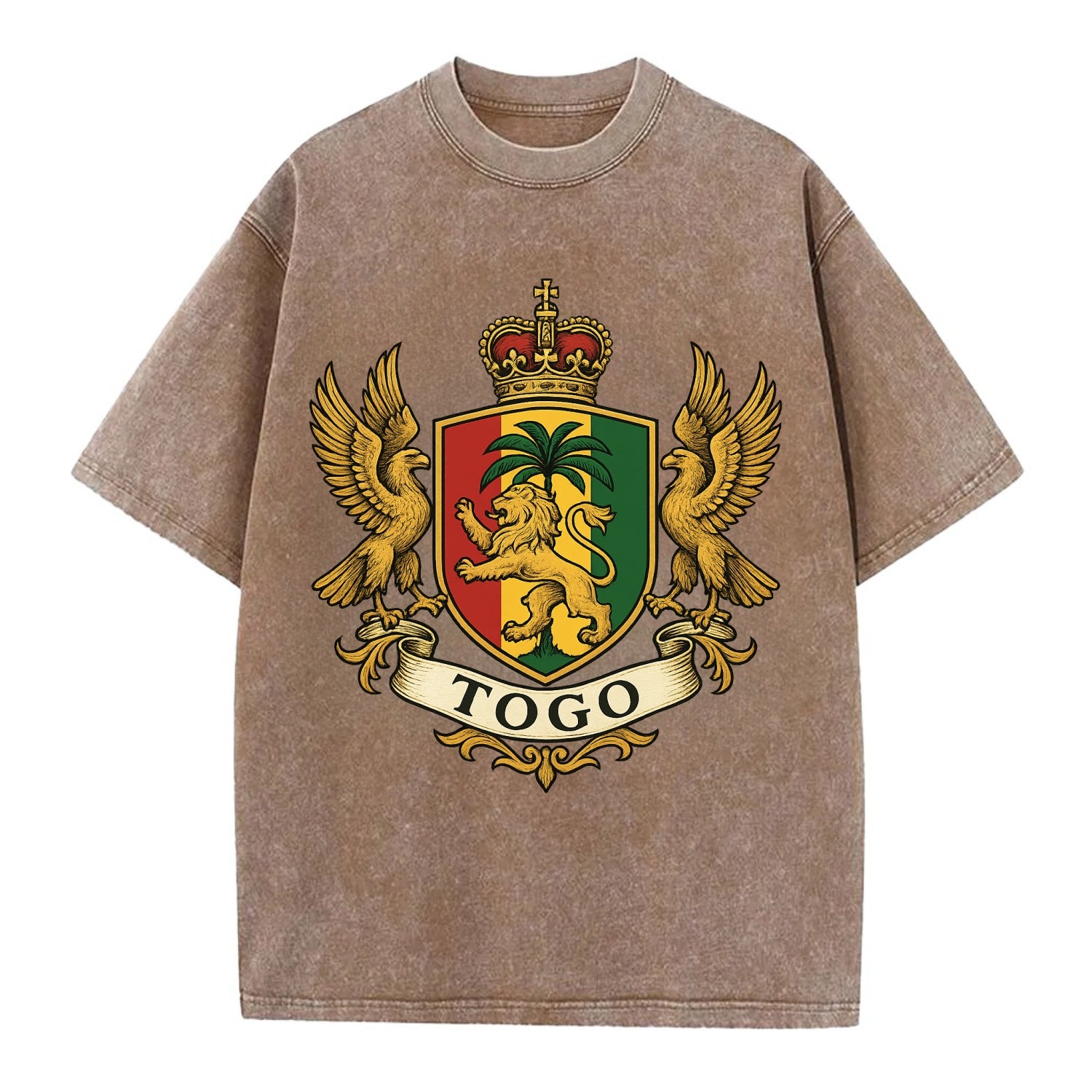 Togo Heritage Badge  - Vintage T-shirt - Brown