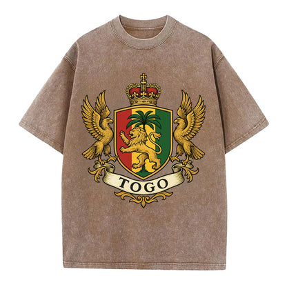 Togo Heritage Badge  - Vintage T-shirt - Brown