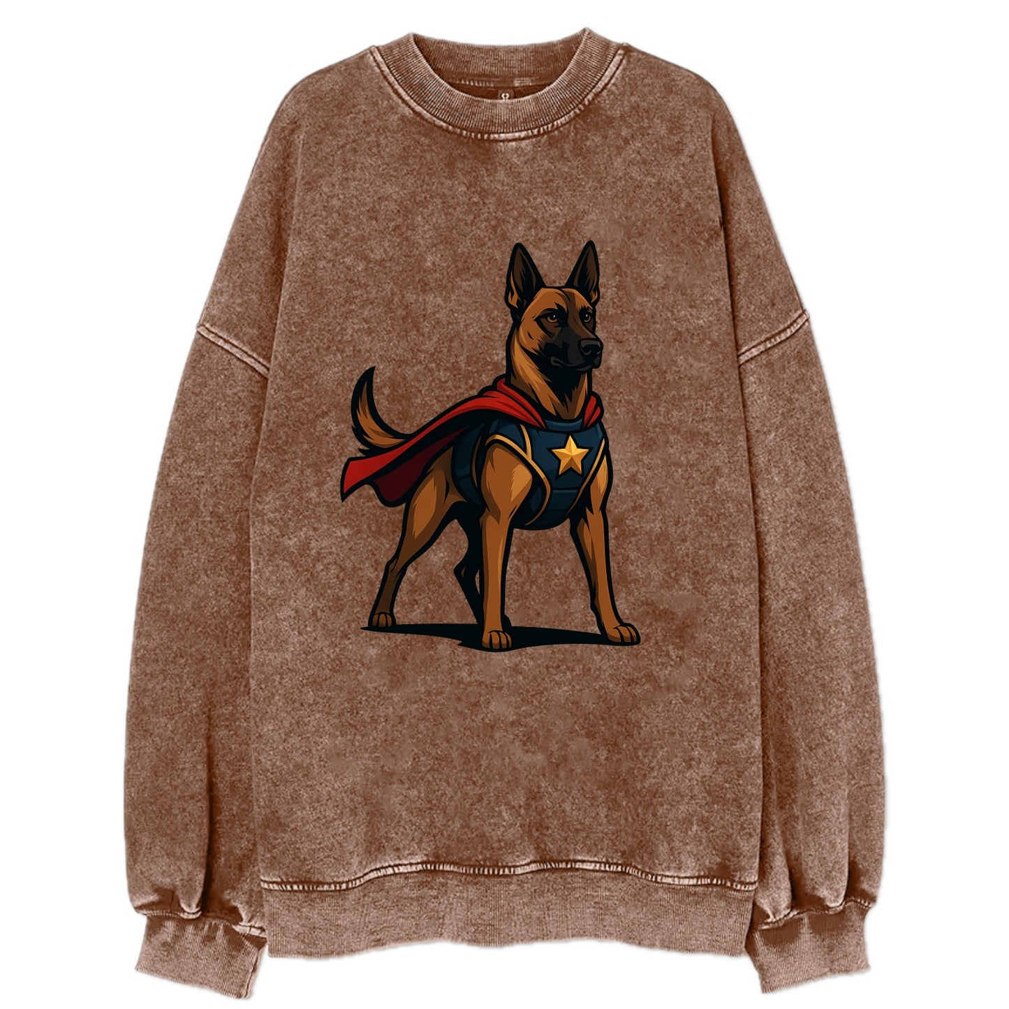 Belgian Malinois Guardian Hero  - Vintag Vintage Sweatshirt - Brown