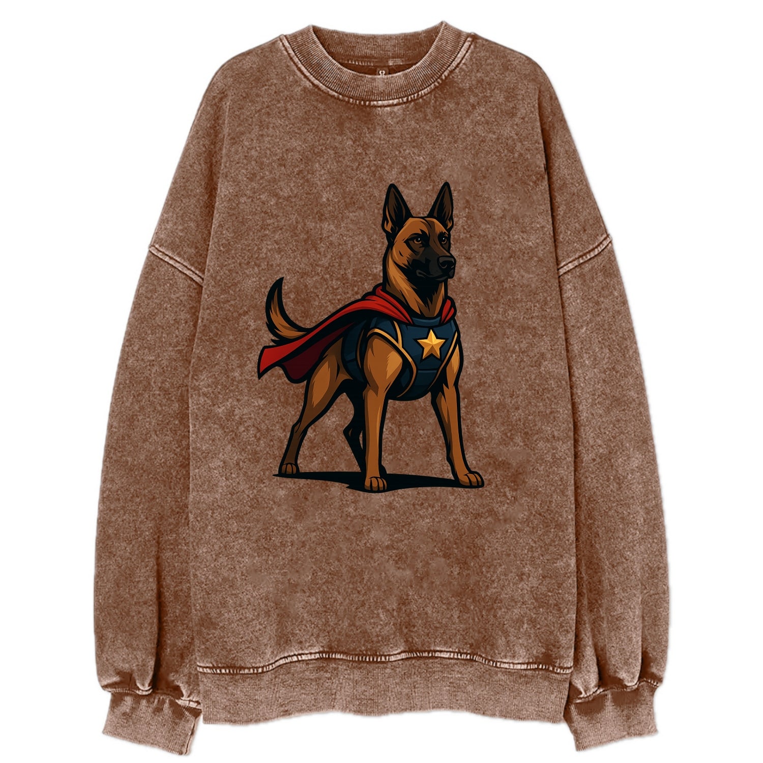 Belgian Malinois Guardian Hero  - Vintag Vintage Sweatshirt - Brown